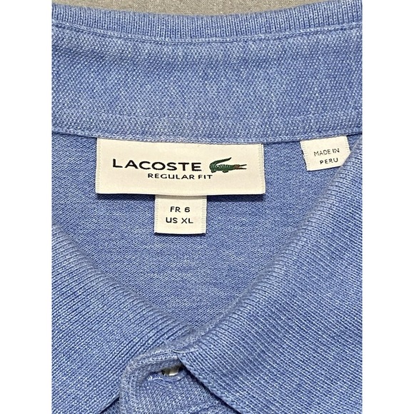 Lacoste Polo Shirt Men XL Blue Knit Golf Outdoor College Casual Preppy - Picture 2 of 7